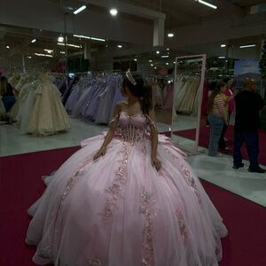 Elegant Pink Ball Gown Dress